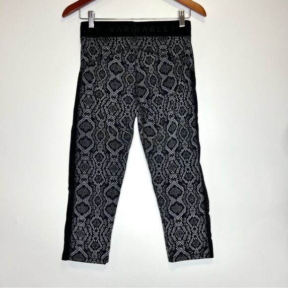 Varley Alden Midnight Python Mesh Panel Cropped Leggings Large - Picture 7 of 10